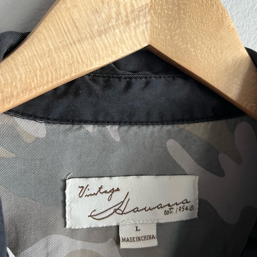 Vintage Havana Camo Colorblock Shirt Tencel Oversized Grunge Utility Chic - Picture 2 of 6